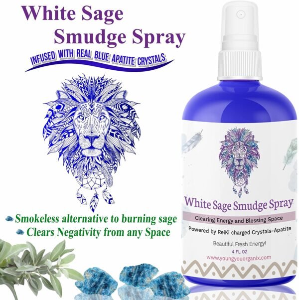 Witchcraft~White Sage Smudge Spray Cleanses Negative Energy. Infused with Spirits of Protection and Abundance. Best Alternative to Sage Smudge Sticks