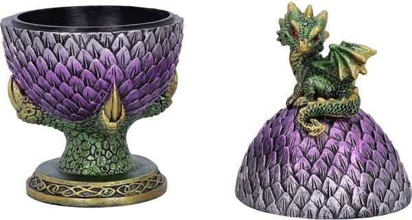 Fantasy Collection~ Guardian Emerald Dragon Scale Egg Box, Purple, 18.7cm