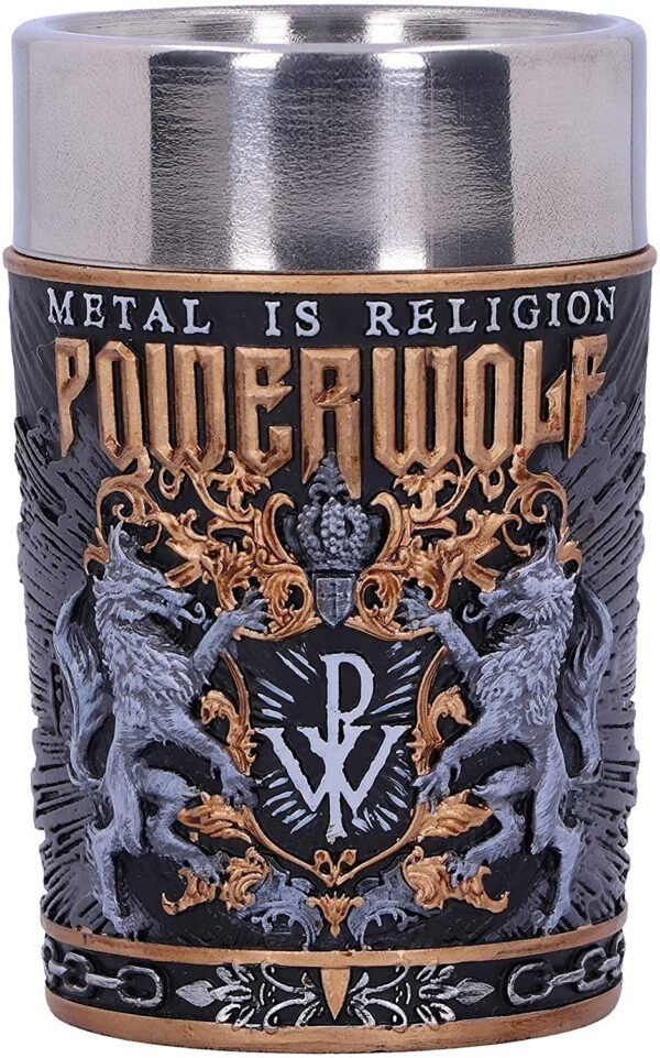 Band Merchandise~ Officially Licensed Powerwolf Metal is Religion Rock Band Shot Glass, Black, 8.5cm