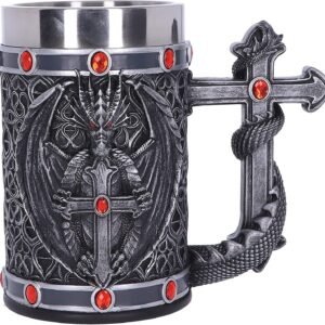 Dark Collection~Exclusive Silver Dragon Obsidian Tankard, 17.5cm
