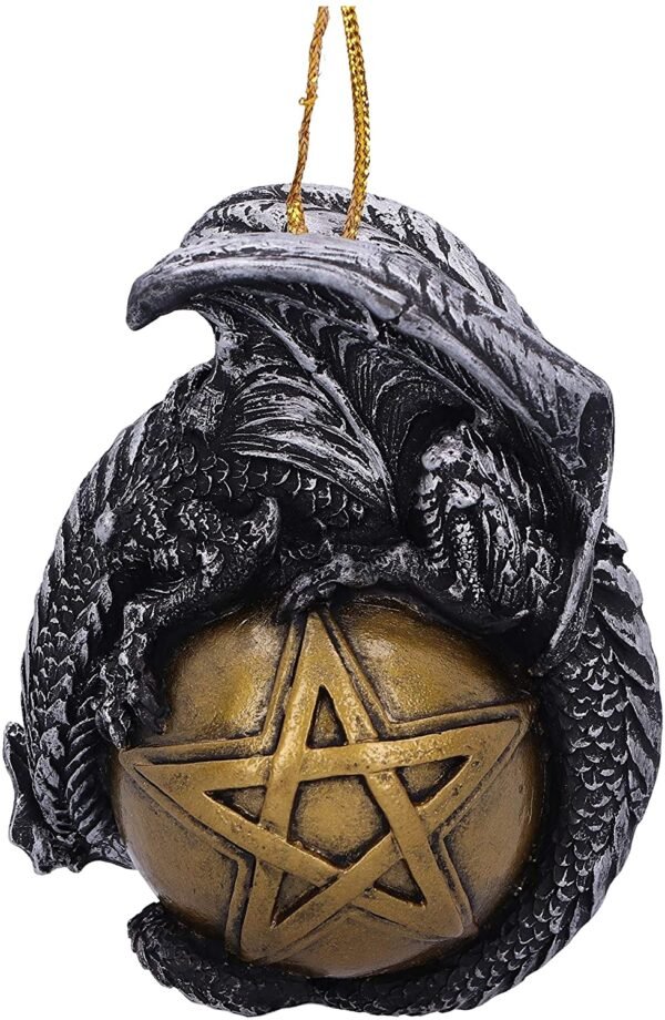 Magicun N.Giftware~Caspar Festive Hanging Dragon Ornament, 8.89cm, Gold