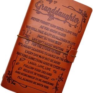 Witchcraft~to My Granddaughter Leather Journal -Follow Your Dreams and Remember to Be Awesome I’ll Always Be with You - 2 Refillable Notepads Writing Diary Gift for Girls(to Granddaughter)