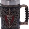 Dark Collection~Et Alas Mortis Winged Skull Tankard Mug, Polyresin, Black and Bronze, One Size