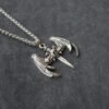 Gothic Hop Skull Cross with wing Pendant Necklace For Men Gift Jewelry