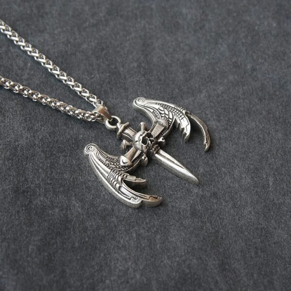 Gothic Hop Skull Cross with wing Pendant Necklace For Men Gift Jewelry
