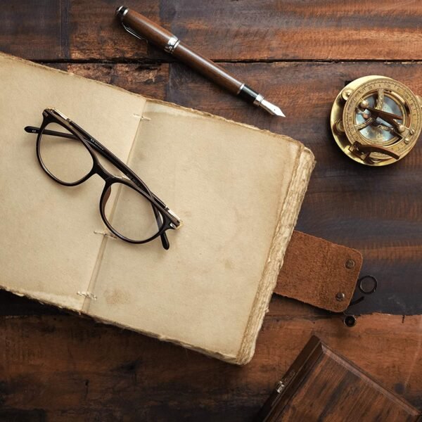 Witchcraft~Leather Journal with Lock - Book of Shadows Journal, Vintage Journal, Thick Journal, Writing Journal, Handmade Antique Deckle Edge Paper, Vintage Leather Journal (7.5" x 5.5", Vintage Brown)