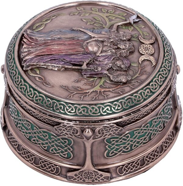 Wiccan Collection~H4743P9 Maiden Mother Crone Box 9.5cm, Resin, Bronze, One Size