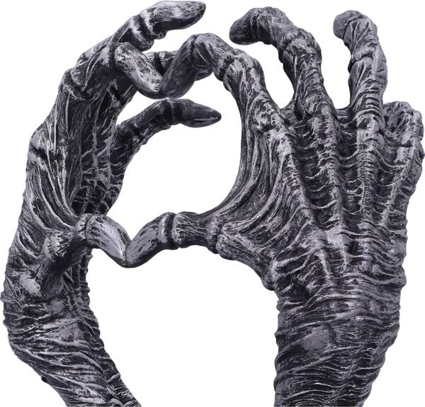Magicun N.Giftware~Gothic Mummified Love Heart Hands Jewellery Dish Holder, 22cm, Silver