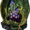 Magicun N.Giftware~Quartz Guard Green and Gold Dragon Crystal Light Up Figurine, 11.5cm