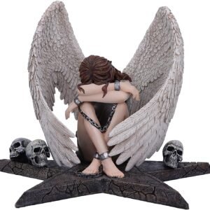 Artist Collections~ Spiral Gothic Enslaved Angel in Chains Figurine, Silver, 24.4cm