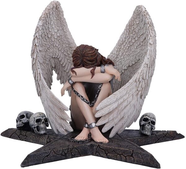 Artist Collections~ Spiral Gothic Enslaved Angel in Chains Figurine, Silver, 24.4cm