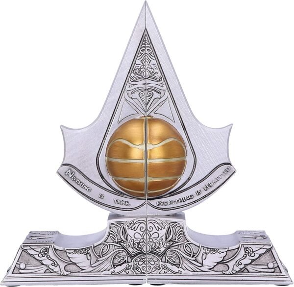 Gaming collectables~ Officially Licensed Assassin's Creed Apple of Eden Resin Bookends, Silver, 18.5cm