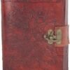 Light Collection~Greenman Leather Embossed Journal & Lock 15 x 20cm, Brown