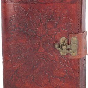 Light Collection~Greenman Leather Embossed Journal & Lock 15 x 20cm, Brown
