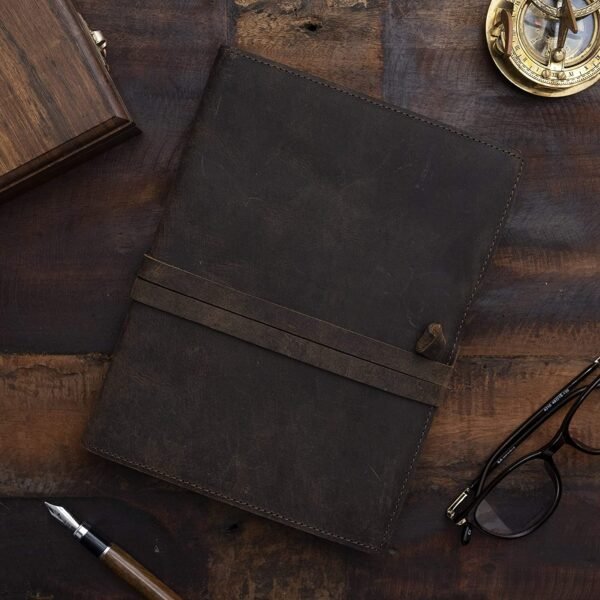 Witchcraft~Refillable Vintage Leather Journal - Book of Shadows Journal, Vintage Journal, Writing Journal, Handmade Antique Deckle Edge Paper, Vintage Leather Journal (8.3" x 5.8" - A5, Vintage Brown)