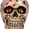 Dark Collection~Dead Mans Hand Golden Playing Card Skull Ornament, Gold, 15cm