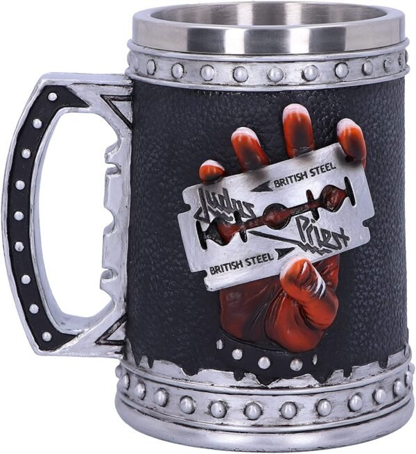 Band Merchandise~ B4895P9 Judas Priest British Steel Album Tankard Mug, Black, One Size