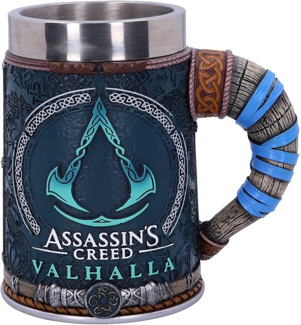 Gaming collectables~ B5335S0 Officially Licensed Assassins Creed Valhalla Viking Game Tankard, Resin w. Stainless Steel
