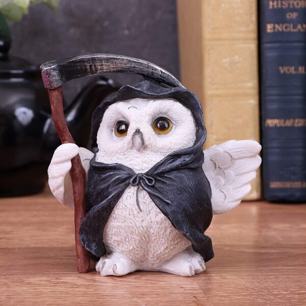 Dark Collection~Flight Grim Reaper Owl Familiar Figurine, White, 12.5cm