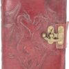 Fantasy Collection~ Double Dragon Leather Journal With Lock 20cm Brown