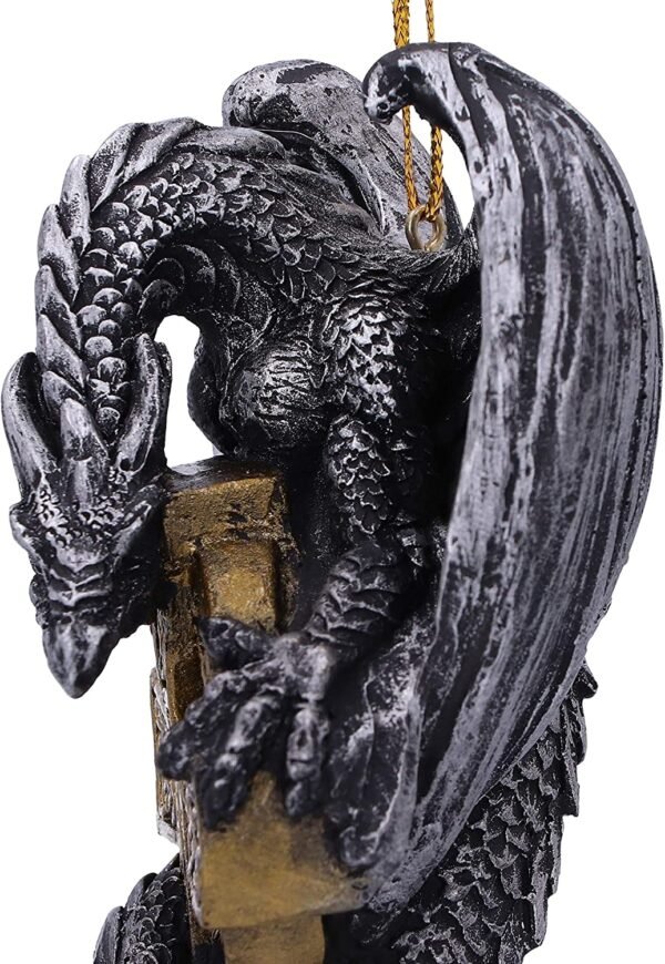 Magicun N.Giftware~Claus Festive Hanging Dragon Ornament, 11cm, Gold