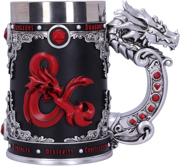 Gaming collectables~ Dungeons & Dragons Fantasy Role Play Die D20 Tankard, Black, 15.5cm