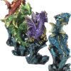 Fantasy Collection~ Dragonling Brood Set of 4, Resin, Metallic Multi-Coloured, 4cm