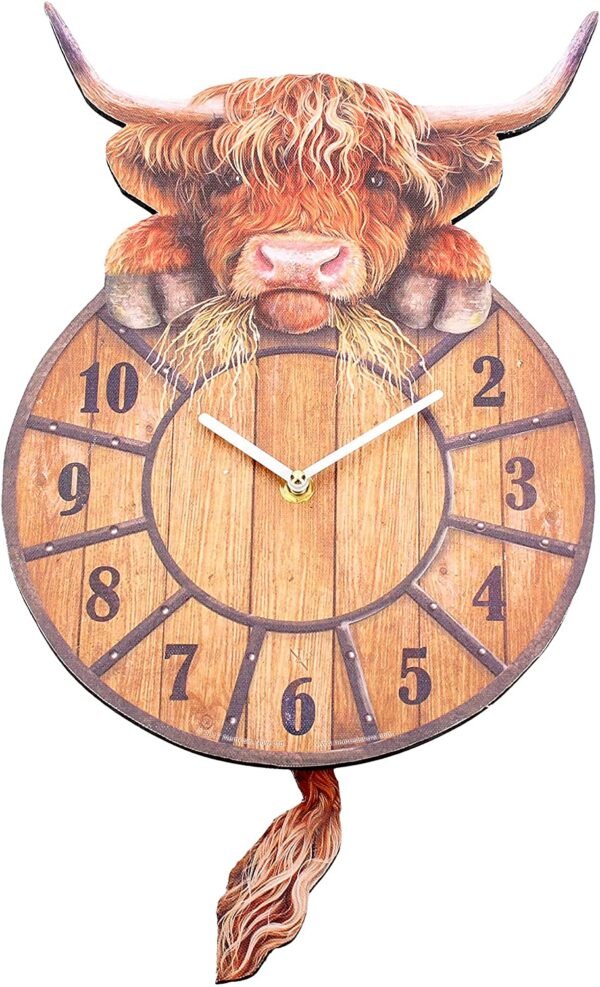 Magicun N.Giftware~Highland Tickin' Clock 25cm Red, MDF