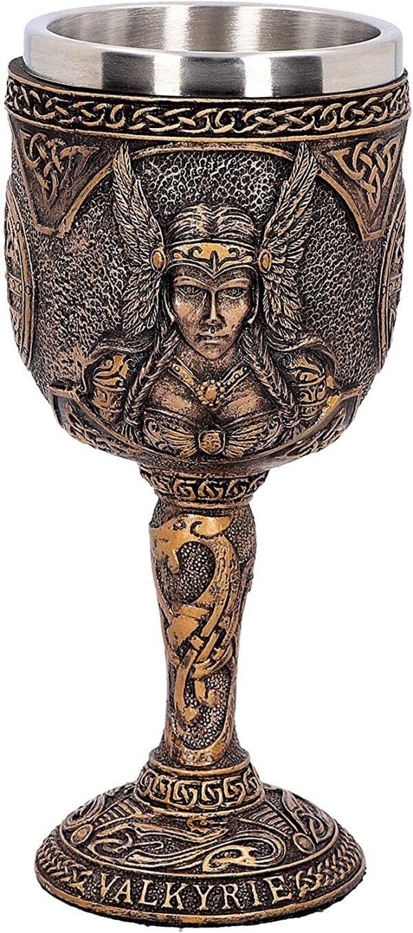 Mythology Collection~ D4720P9 Valkyrie Goblet 17cm, Resin w. Stainless Steel