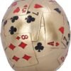 Dark Collection~Dead Mans Hand Golden Playing Card Skull Ornament, Gold, 15cm