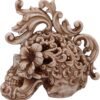 Magicun N.Giftware~Rococo Design Carved Skull Figurine Ornament, 16.5cm, Natural