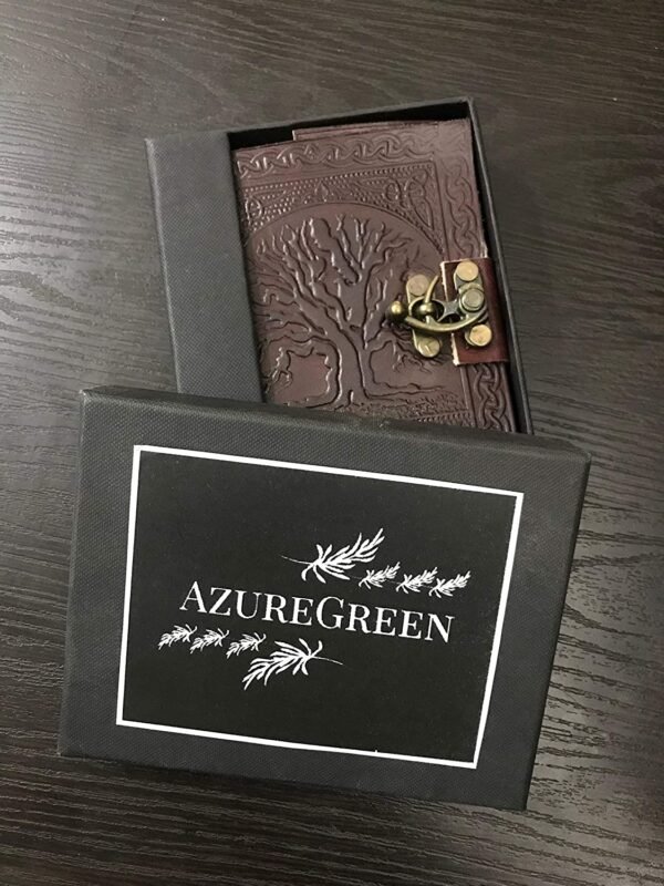 Witchcraft~Leather Celtic Tree of Life Book of Shadows Blank Spell Book Wicca