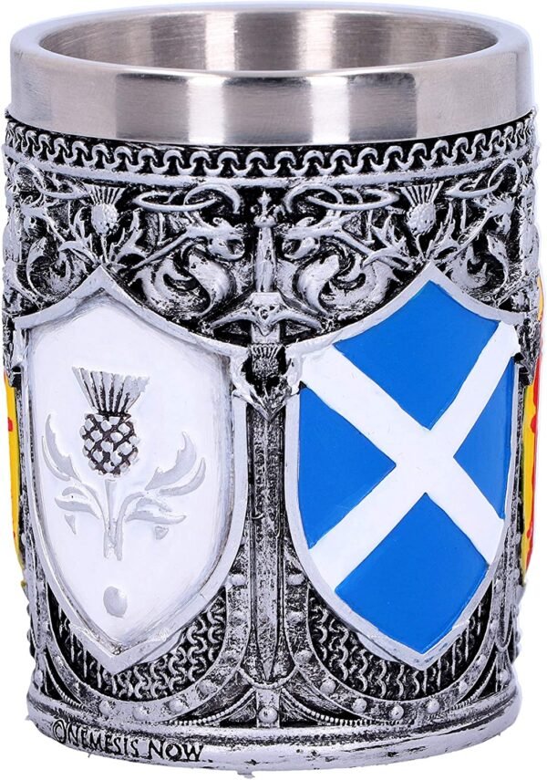 Magicun N.Giftware~B4699P9 Shot Glass of The Brave Scottish Shield Cup 7cm, Resin w. Stainless Steel