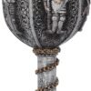 Magicun N.Giftware~Silver, Medieval Knight Goblet 17.5cm, Resin w/Stainless Steel Insert