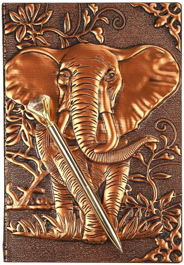 Witchcraft~Vintage Leather Writing Journal with Diamond Pen Set,A5,200Pages,Antique Handmade Daily Notepad Sketchbook,Travel Diary&Notebook to Write in,for Women Men