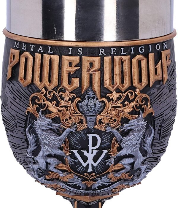 Band Merchandise~ Officially Licensed Powerwolf Metal is Religion Rock Band Goblet, Black, 22.5cm
