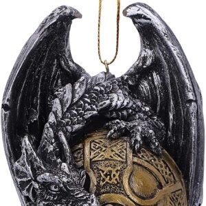 Magicun N.Giftware~Elden Festive Hanging Dragon Ornament, 8cm, Gold