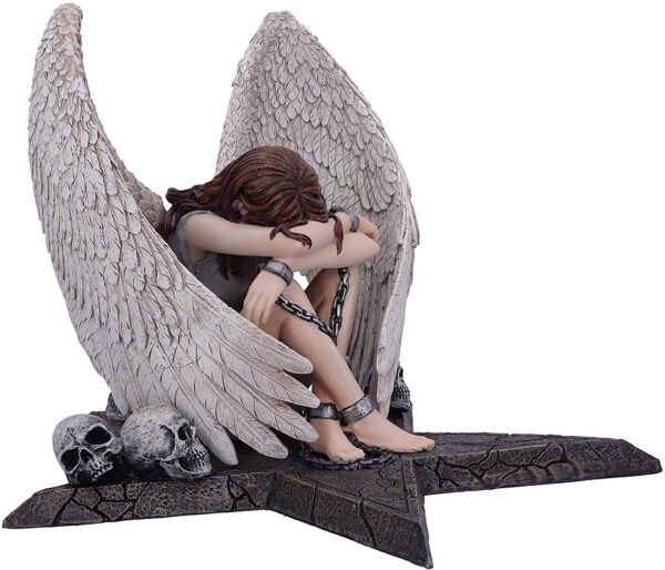 Artist Collections~ Spiral Gothic Enslaved Angel in Chains Figurine, Silver, 24.4cm