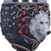 Magicun N.Giftware~White Lisa Parker Guardian of The Fall Autumn Wolf Goblet, 19.5cm