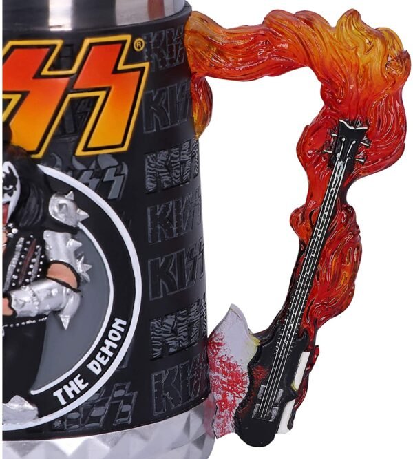 Band Merchandise~ Officially Licensed KISS Flame Range Gene Simmons The Demon Tankard, Black, 14.5cm