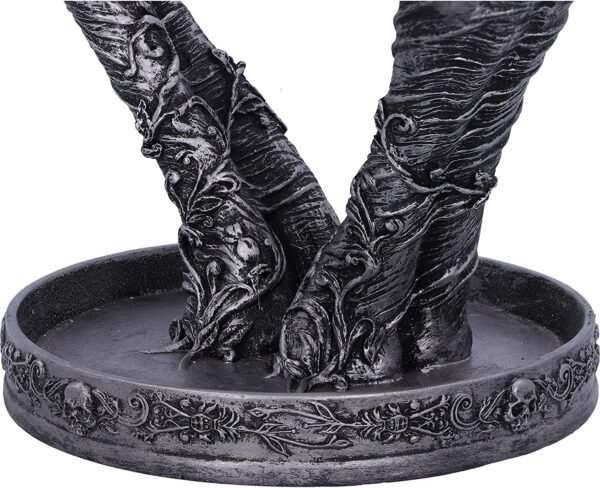 Magicun N.Giftware~Gothic Mummified Love Heart Hands Jewellery Dish Holder, 22cm, Silver