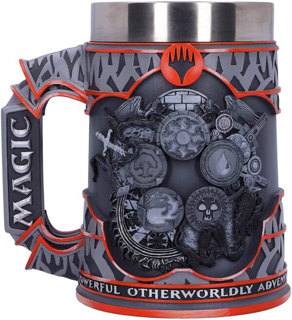 Magicun N.Giftware~Magic The Gathering Five Colour Wheel Tankard, 15.5cm, Grey