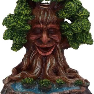 Light Collection~Elder Ember Tree Spirit Green Man Backflow Incense Burner, 8cm
