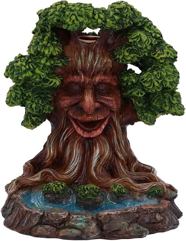 Light Collection~Elder Ember Tree Spirit Green Man Backflow Incense Burner, 8cm