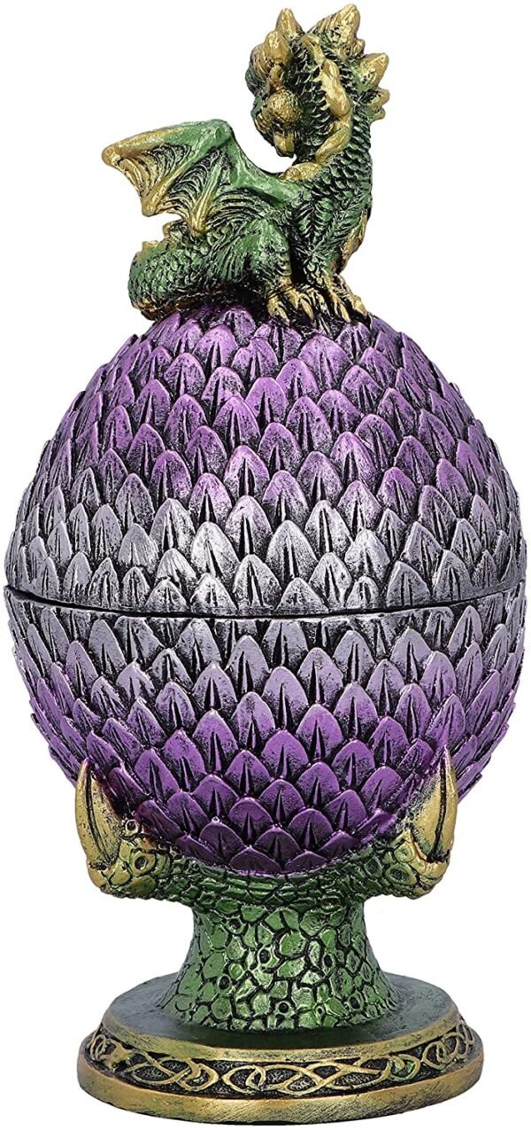 Magicun N.Giftware~Guardian Emerald Dragon Scale Egg Box, 18.7cm, Purple
