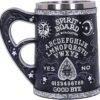 Wiccan Collection~Black and White Spirit Board Tankard Mug, Resin w/stainless steel insert, 14.5cm