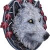 Magicun N.Giftware~White Lisa Parker Guardian of The Fall Autumn Wolf Wall Plaque, 29cm