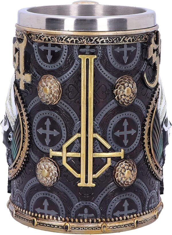 Magicun N.Giftware~B4857P9 Licensed Ghost Papa Emeritus III Meliora Gold Tankard, Resin w. Stainless Steel