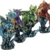 Fantasy Collection~ Dragonling Brood Set of 4, Resin, Metallic Multi-Coloured, 4cm
