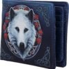 Artist Collections~ Lisa Parker Guardian of The Fall White Autumn Wolf Wallet, Blue, 11cm